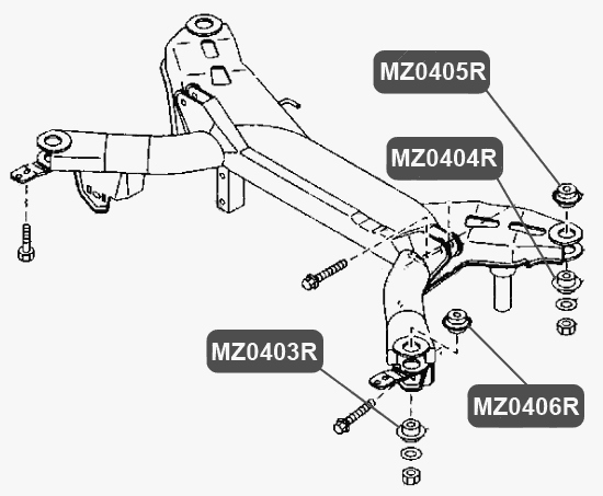 Сайлентблок балки задней подвески VTR MZ0405R - изображение 1