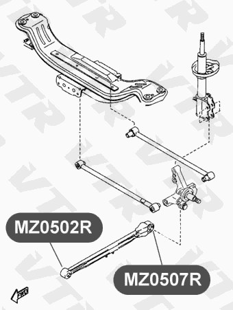 Сайлентблок продольной тяги задней подвески, передний VTR MZ0502R - изображение 1