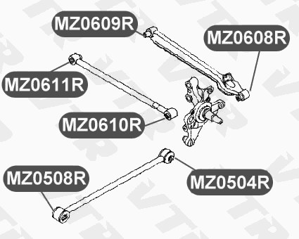 Сайлентблок продольной тяги задней подвески, задний VTR MZ0504R - изображение 1