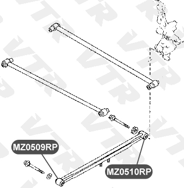 Сайлентблок полиуретановый продольной тяги задней подвески, задний VTR MZ0510RP - изображение 1