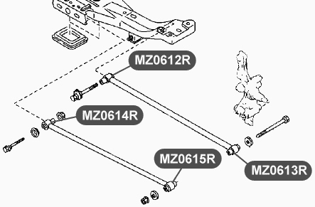 Сайлентблок поперечного рычага задней подвески, внутренний VTR MZ0612R - изображение 1
