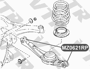 Сайлентблок полиуретановый поперечного рычага задней подвески VTR MZ0621RP - изображение 1