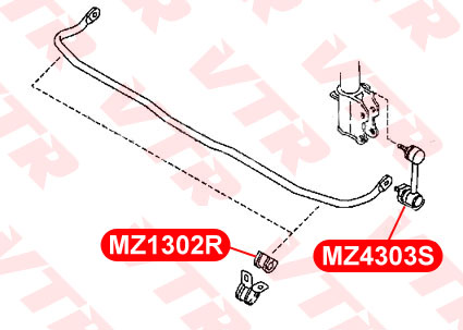 Втулка стабилизатора задней подвески, внутренняя VTR MZ1302R - изображение 1