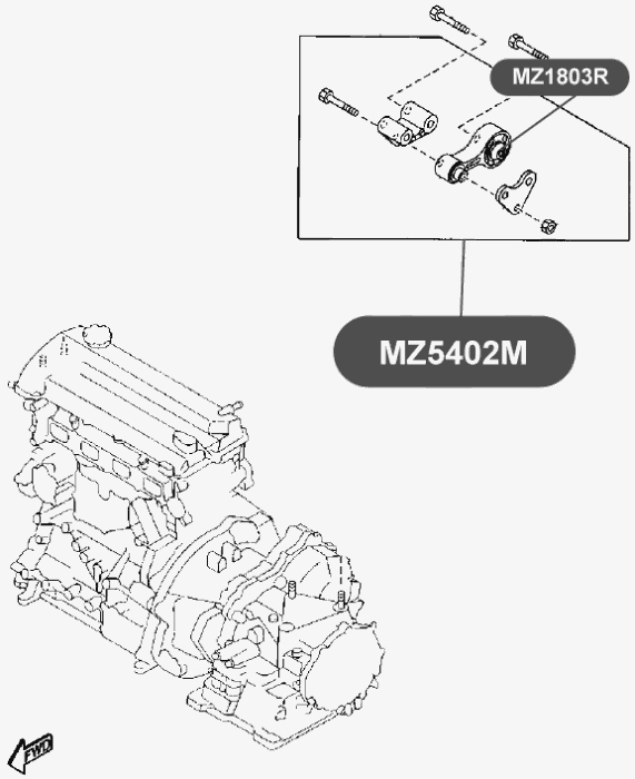 Сайлентблок подушки двигателя VTR MZ1803R - изображение 1