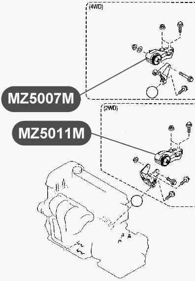 Подушка двигателя, задняя VTR MZ5007M - изображение 1
