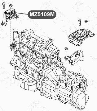 Подушка двигателя, правая, гидравлическая VTR MZ5109M - изображение 1
