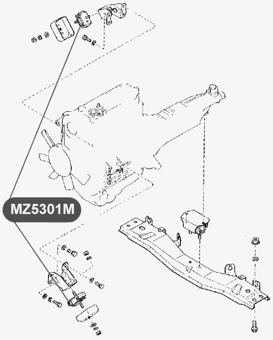 Подушка двигателя, передняя VTR MZ5301M - изображение 1