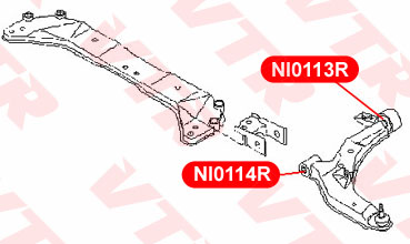Сайлентблок рычага передней подвески, передний VTR NI0114R - изображение 1