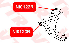 Сайлентблок рычага передней подвески, передний VTR NI0123R - изображение 1
