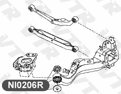Сайлентблок рычага задней подвески (с шайбами) VTR NI0206R - изображение 1