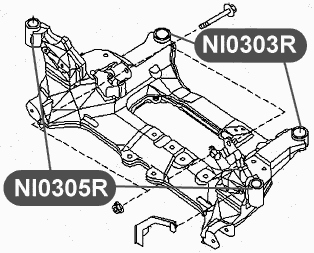 Сайлентблок подрамника передней подвески, передний VTR NI0305R - изображение 1