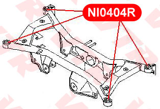 Сайлентблок балки задней подвески VTR NI0404R - изображение 1