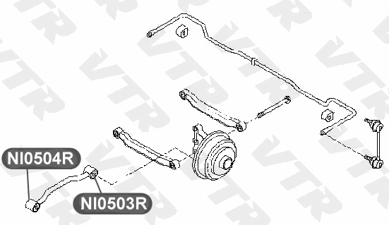 Сайлентблок продольной тяги задней подвески, задний VTR NI0504R - изображение 1