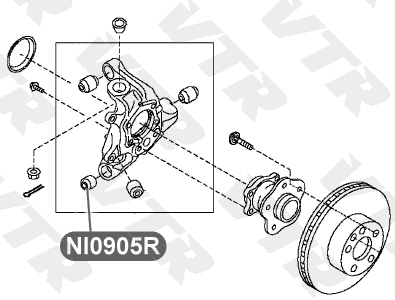 Сайлентблок цапфы задней подвески, передний VTR NI0905R - изображение 1