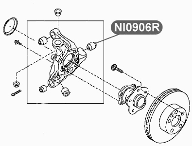 Сайлентблок цапфы задней подвески, задний VTR NI0906R - изображение 1