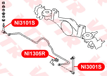 Втулка стабилизатора задней подвески, внутренняя VTR NI1305R - изображение 1