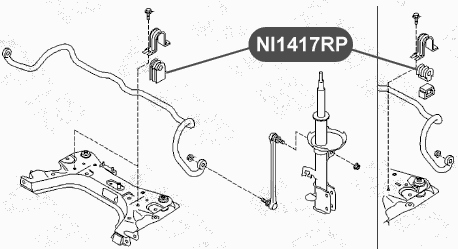 Втулка полиуретановая стабилизатора передней подвески VTR NI1417RP - изображение 1