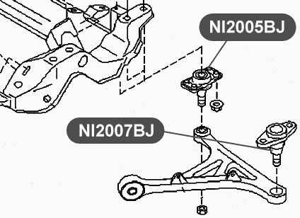 Шаровая опора нижнего рычага передней подвески <b>VTR NI2007BJ</b> - изображение 1