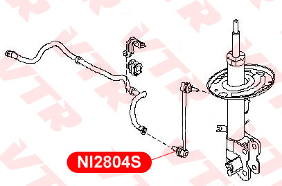 Тяга стабилизатора передней подвески, левая VTR NI2804S - изображение 1