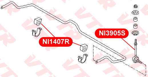 Тяга стабилизатора передней подвески VTR NI3905S - изображение 1