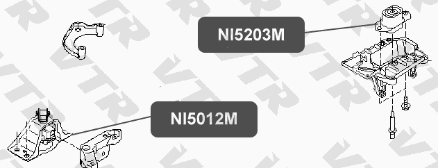 Подушка двигателя, левая <b>VTR NI5203M</b> - изображение 1