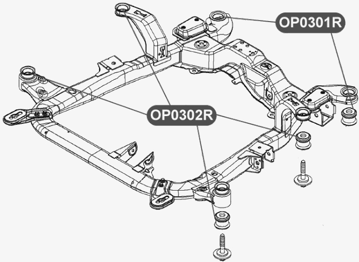 Сайлентблок подрамника передней подвески, передний VTR OP0302R - изображение 1
