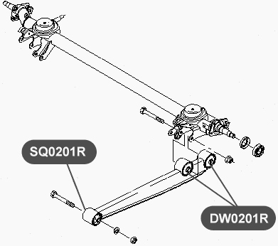 Сайлентблок полиуретановый продольного рычага задней подвески, передний VTR SQ0201RP - изображение 1