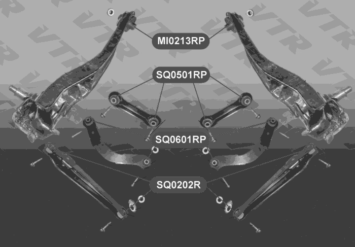 Сайлентблок поперечного рычага задней подвески VTR SQ0202R - изображение 1