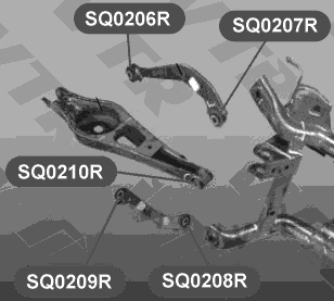 Сайлентблок верхнего рычага задней подвески, задний VTR SQ0207R - изображение 1