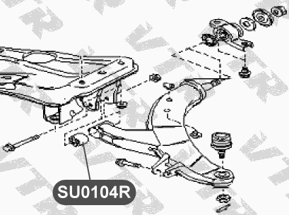 Cайлентблок рычага передней подвески, передний VTR SU0104R - изображение 1