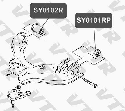 Сайлентблок полиуретановый нижнего рычага передней подвески, задний VTR SY0101RP - изображение 1