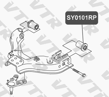 Сайлентблок полиуретановый нижнего рычага передней подвески, задний VTR SY0101RP - изображение 2