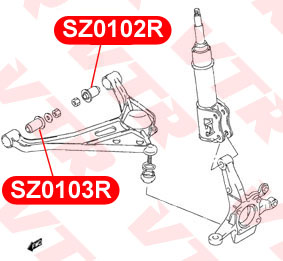 Сайлентблок рычага передней подвески, задний VTR SZ0102R - изображение 1