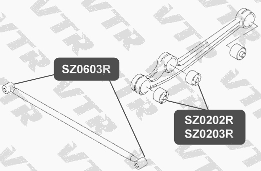 Сайлентблок полиуретановый рычага задней подвески, задний VTR SZ0202RP - изображение 1