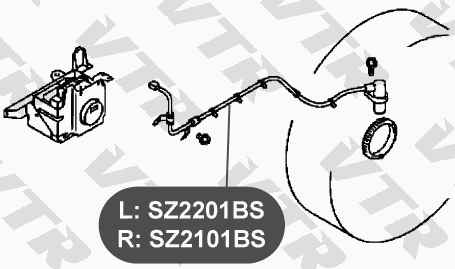 Датчик абс задней подвески, левый <b>VTR SZ2201BS</b> - изображение 1
