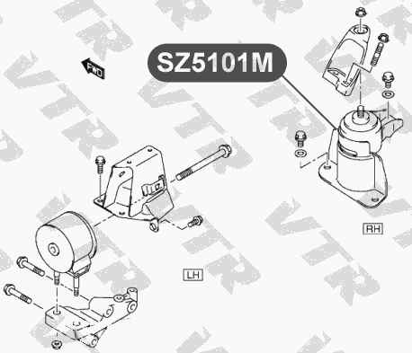 Подушка двигателя, правая VTR SZ5101M - изображение 1