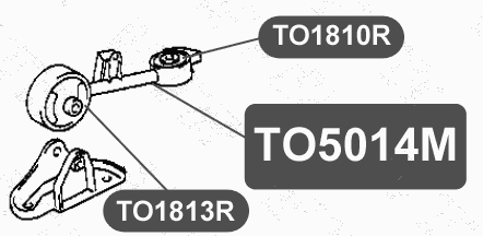 Сайлентблок подушки двигателя, задний VTR TO1813R - изображение 1