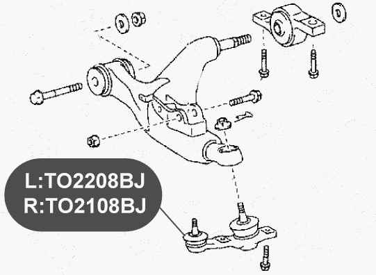 Шаровая опора нижнего рычага передней подвески, левая <b>VTR TO2208BJ</b> - изображение 1