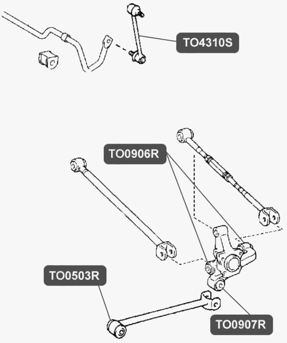 Тяга стабилизатора задней подвески VTR TO4310S - изображение 1