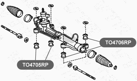 Сайлентблок полиуретановый рулевой рейки, правый VTR TO4705RP - изображение 1