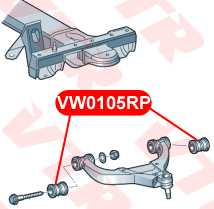 Сайлентблок полиуретановый рычага передней подвески VTR VW0105RP - изображение 1