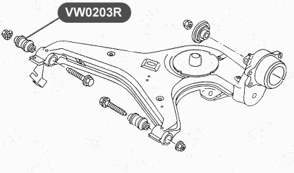 Сайлентблок рычага задней подвески, внутренний VTR VW0203R - изображение 1