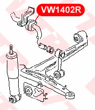 Втулка стабилизатора передней подвески, внутренняя VTR VW1402R - изображение 1