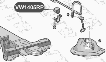 Втулка полиуретановая стабилизатора передней подвески VTR VW1405RP - изображение 1