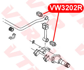 Втулка тяги стабилизатора передней и задней подвесок VTR VW3202R - изображение 1