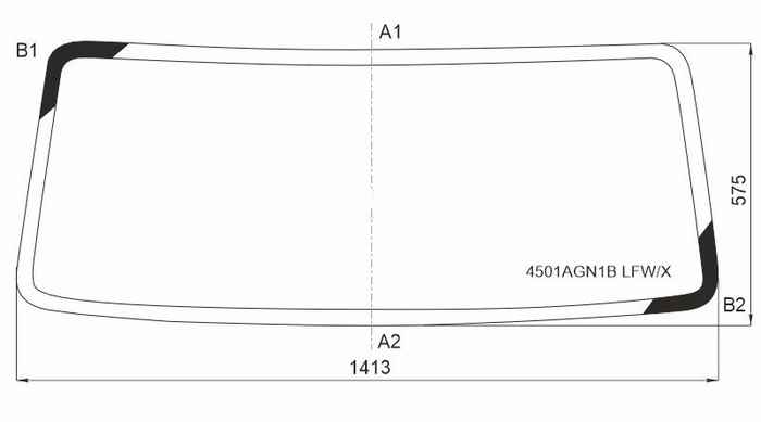 Стекло лобовое ВАЗ 2131 LADA 4x4 NIVA LEGEND 21- / ВАЗ 2329 NIVA Pickup 95-06 шелкография XYG 4501AGN1B LFW/X - изображение