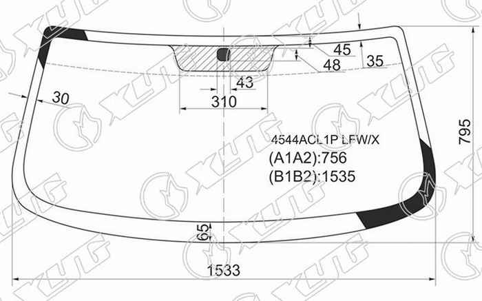 Стекло лобовое Chevrolet Niva 98- <b>XYG 4544ACL1P LFW/X</b> - изображение