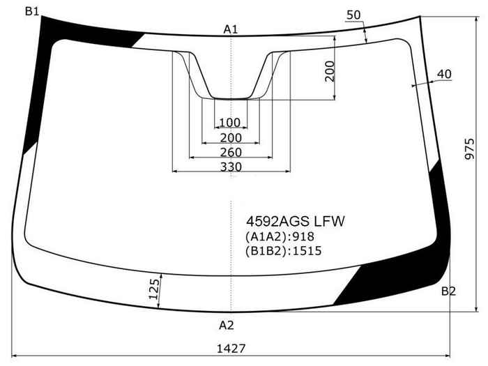Стекло лобовое LADA Vesta 15- / Aura 24- XYG 4592AGS LFW/X - изображение