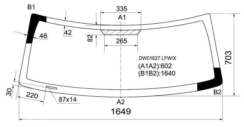 Стекло лобовое в клей JEEP COMMANDER 06- <b>XYG DW01627 LFW/X</b> - изображение