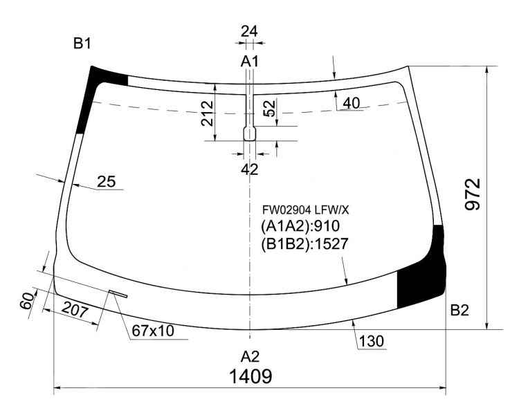 Стекло лобовое в клей INFINITI EX35 08- <b>XYG FW02904 LFW/X</b> - изображение